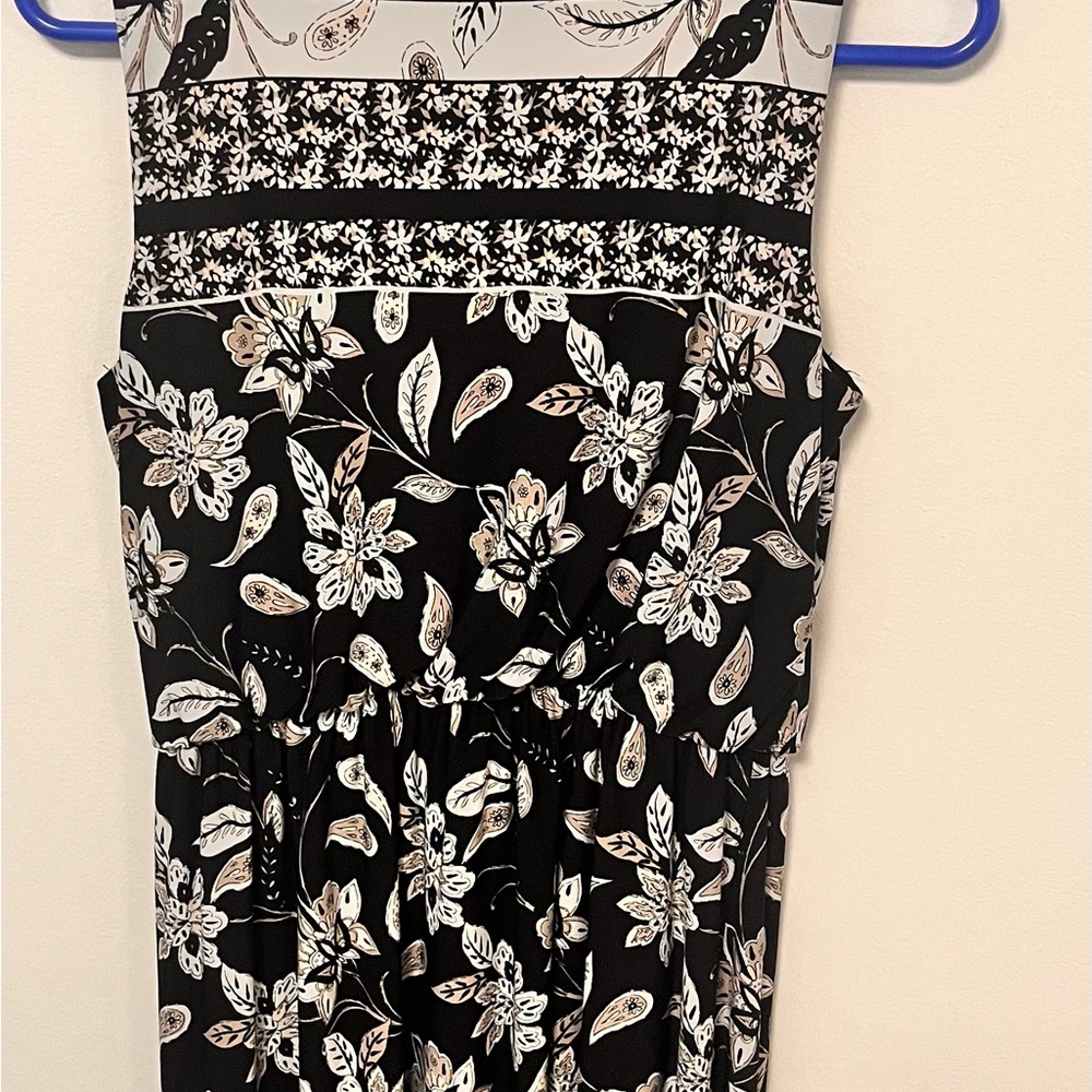 Floral Black and White Dress